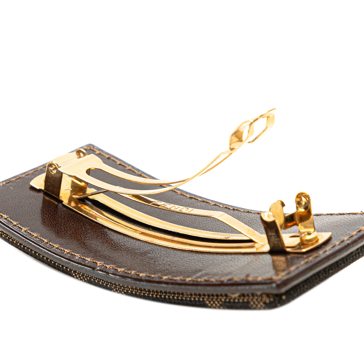 Fendi Zucca Canvas Barrette Hair Clip