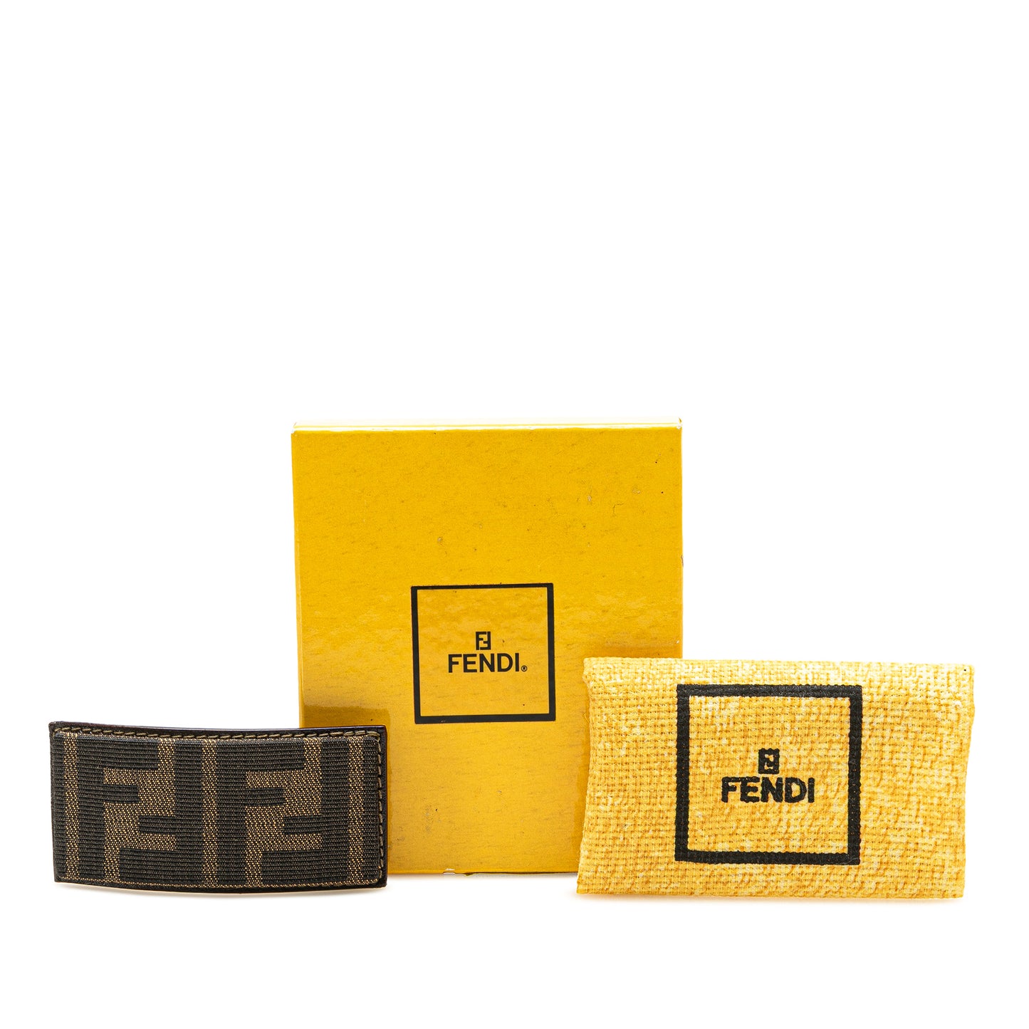 Fendi Zucca Canvas Barrette Hair Clip