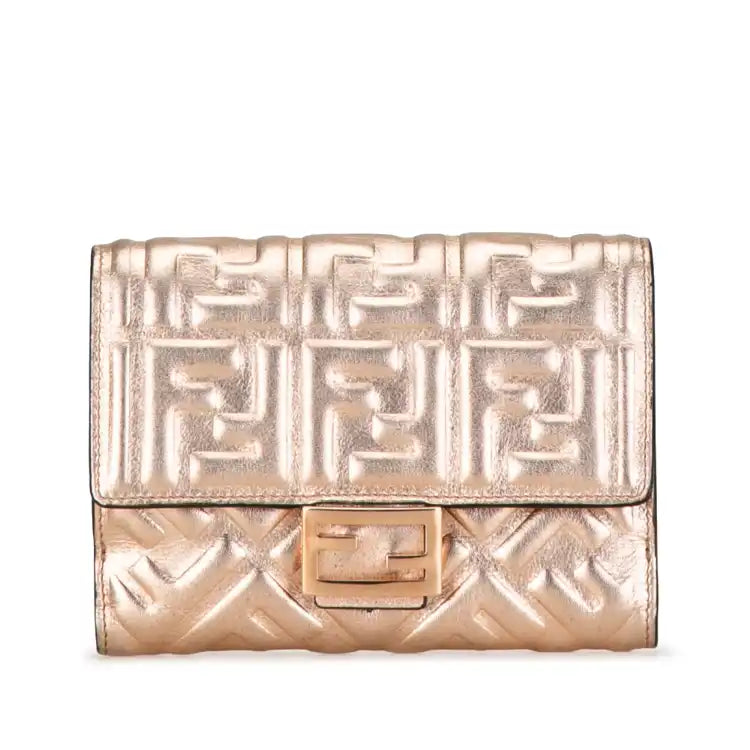 Fendi Zucca Embossed Compact Wallet
