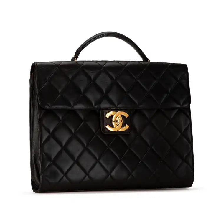 Chanel CC Quilted Lambskin Flap Briefcase