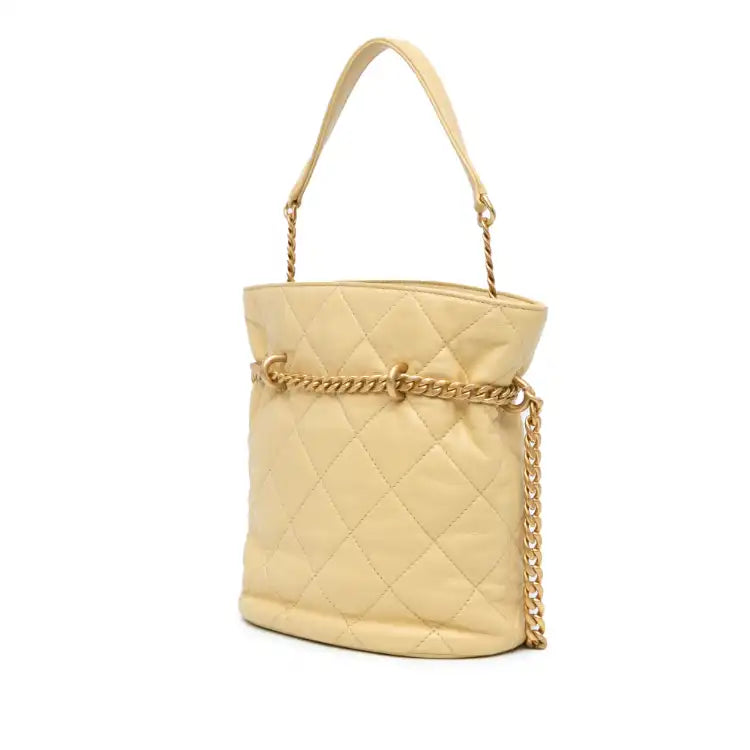 Chanel Mini Lambskin Pending CC Bucket Bag