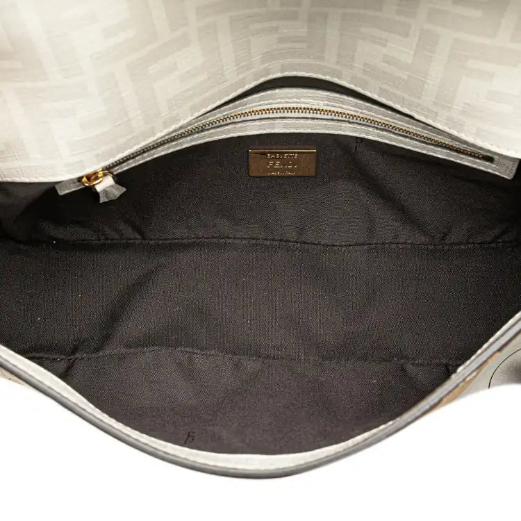 Fendi Zucca Graphic Print Coated Canvas Bikini Girls Baguette Satchel