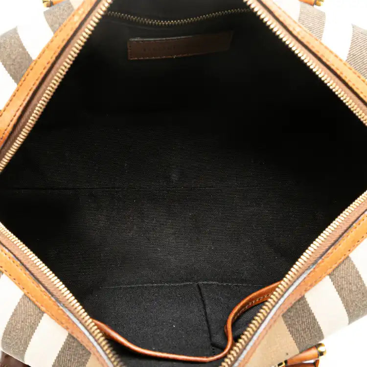 Burberry House Check Alchester Sactorial Canvas Boston Bag