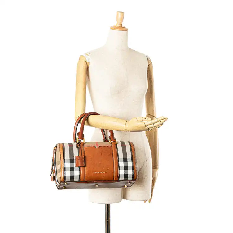 Burberry House Check Alchester Sactorial Canvas Boston Bag