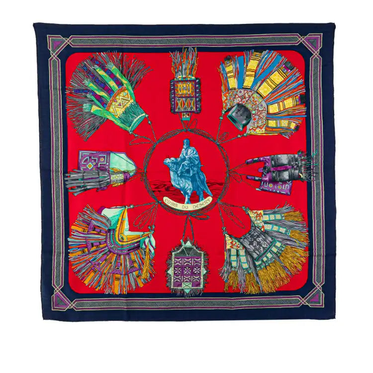 Hermès Cuirs Du Desert Silk Scarf