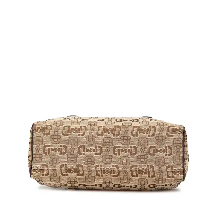 Gucci Canvas Horsebit Charmy Boston Bag
