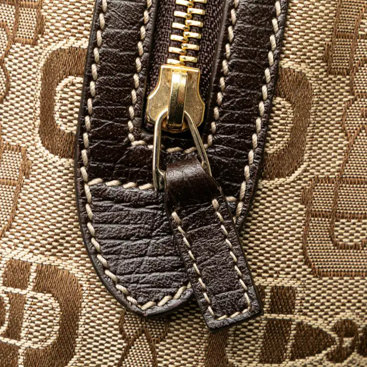 Gucci Canvas Horsebit Charmy Boston Bag