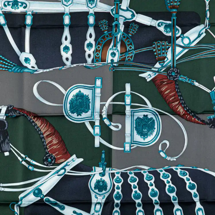 Hermès Harnais De Cour Silk Scarf