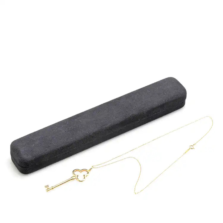 Tiffany 18K Yellow Gold Trefoil Open Key Pendant Necklace