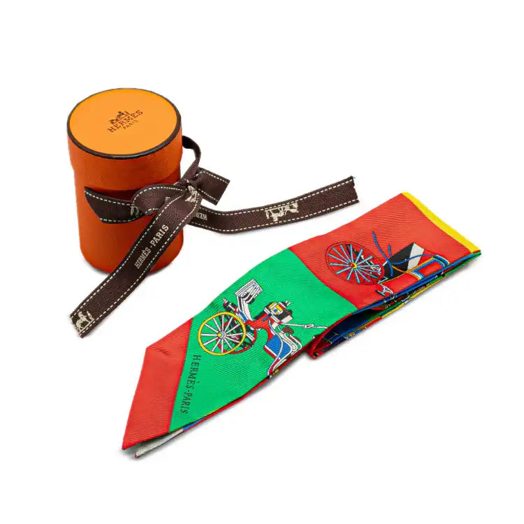 Hermès Voitures Exquises Twilly Silk Scarf