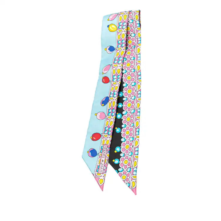 Hermès Parures Des Maharajas Silk Twilly Scarf