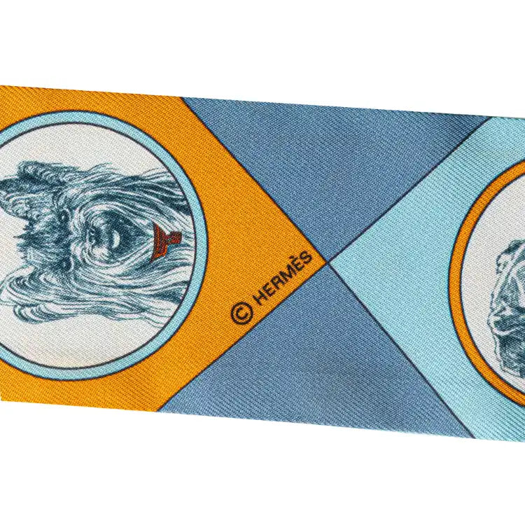 Hermès Colliers Et Chiens Forever Silk Twilly Scarf