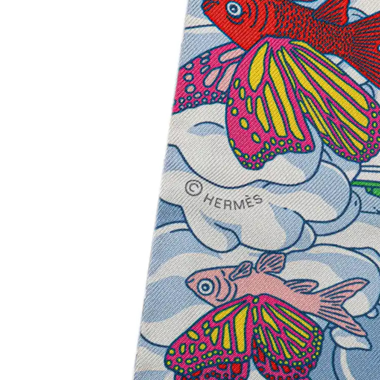 Hermès Sur Mon Nuage Silk Twilly Scarf