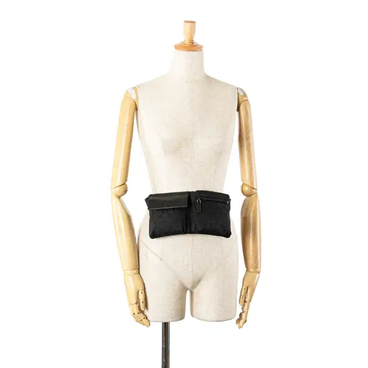 Gucci GG Canvas Double Pocket Belt Bag