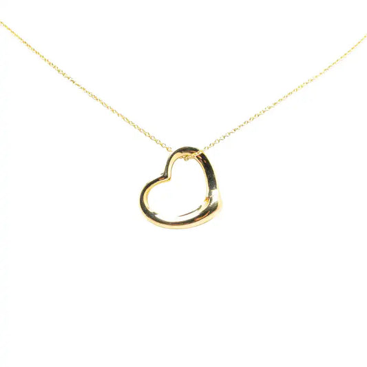 Tiffany Elsa Peretti 18K Yellow Gold Open Heart Pendant Necklace