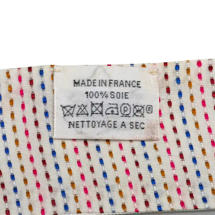 Hermès Chevaloscope Neon Embroidered Silk Twilly Scarf