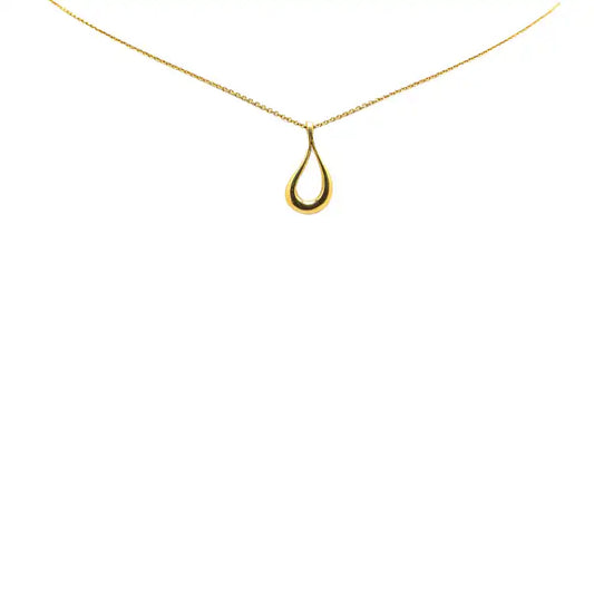 Tiffany Elsa Peretti 18K Yellow Gold Open Teardrop Pendant Necklace