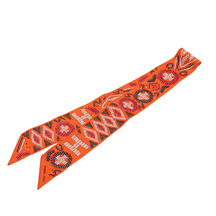 Hermès Kelly en Perles Silk Twilly Scarf