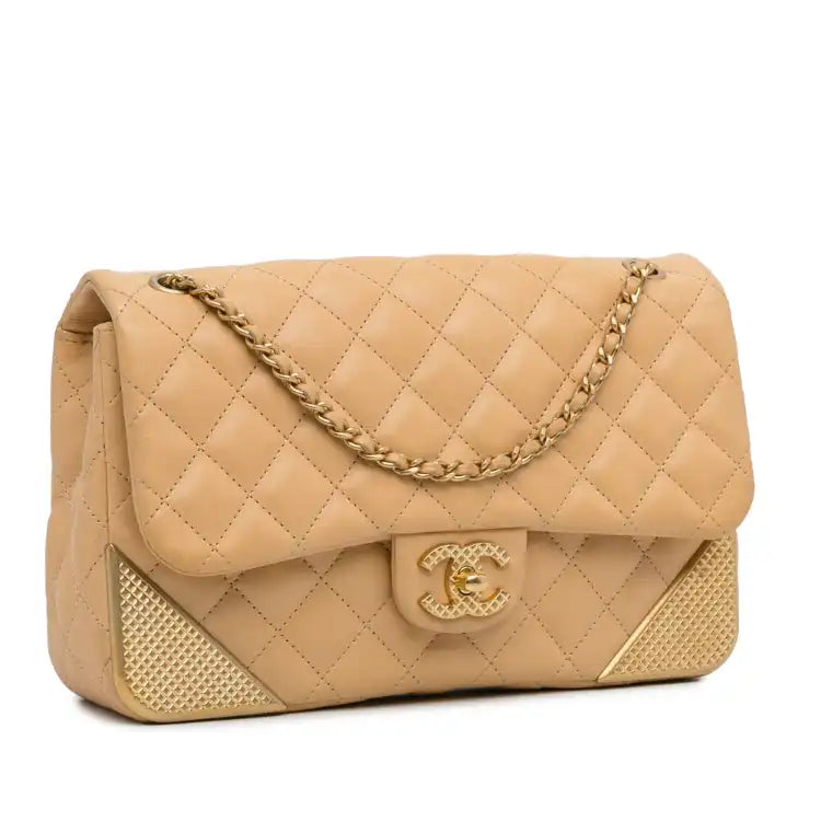 Chanel Medium Classic Lambskin Metal Edge Shoulder Bag