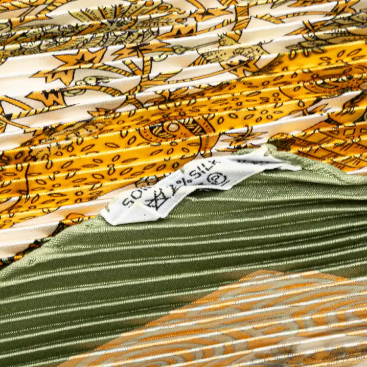 Hermès Les Legendes de L Arbre Pleated Silk Scarf
