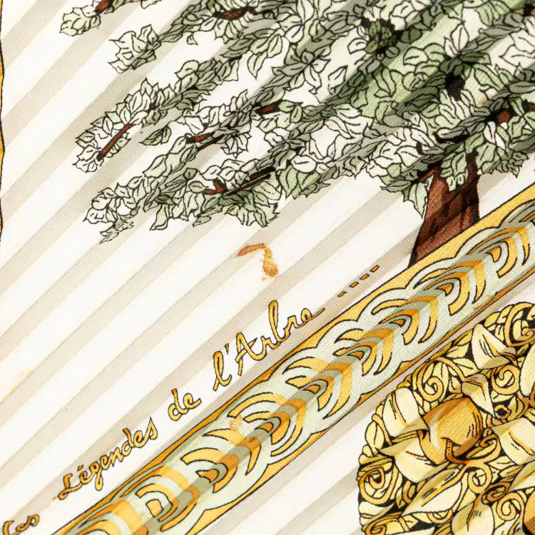Hermès Les Legendes de L Arbre Pleated Silk Scarf