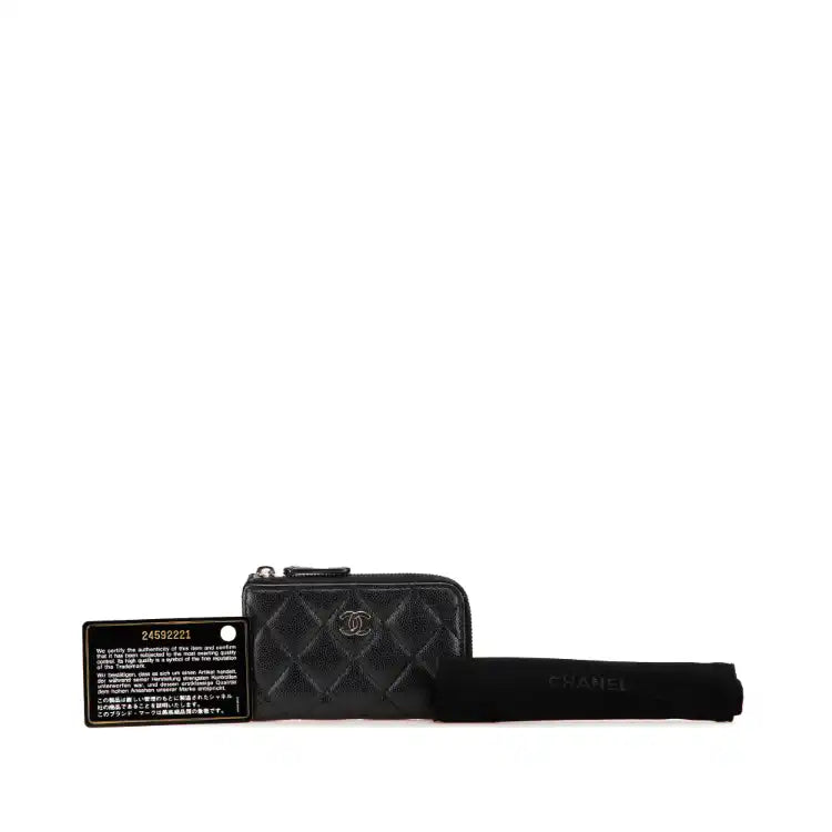Chanel Quilted Caviar Classic Zipped Key Holder