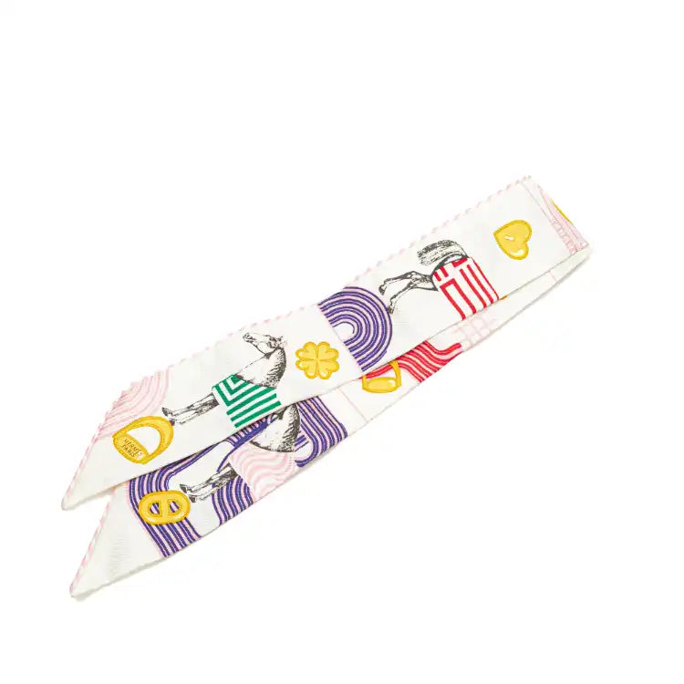 Hermès Garde Robe Pop Silk Twilly Scarf