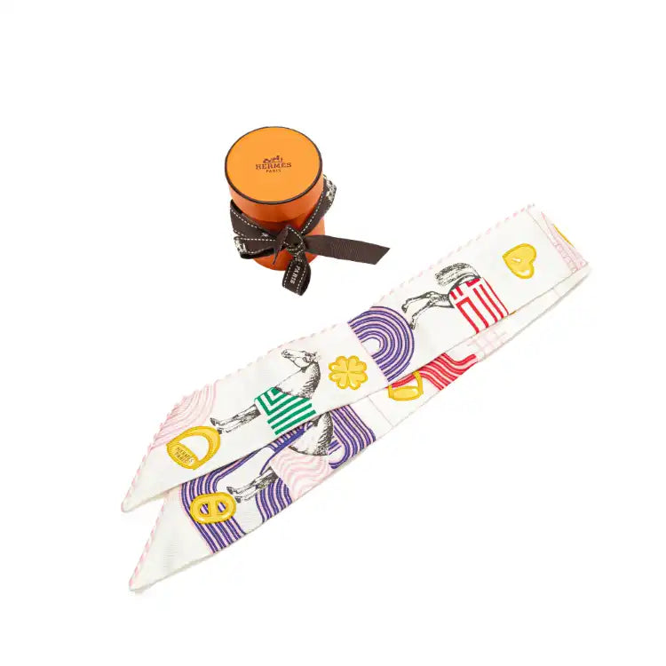 Hermès Garde Robe Pop Silk Twilly Scarf