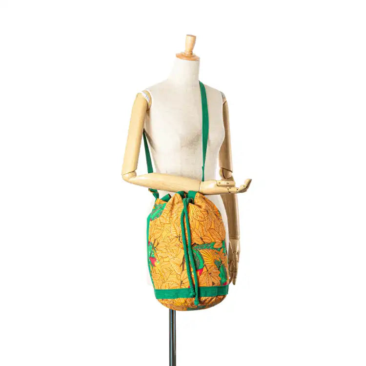 Hermès Toile Les Perroquets Bucket Bag