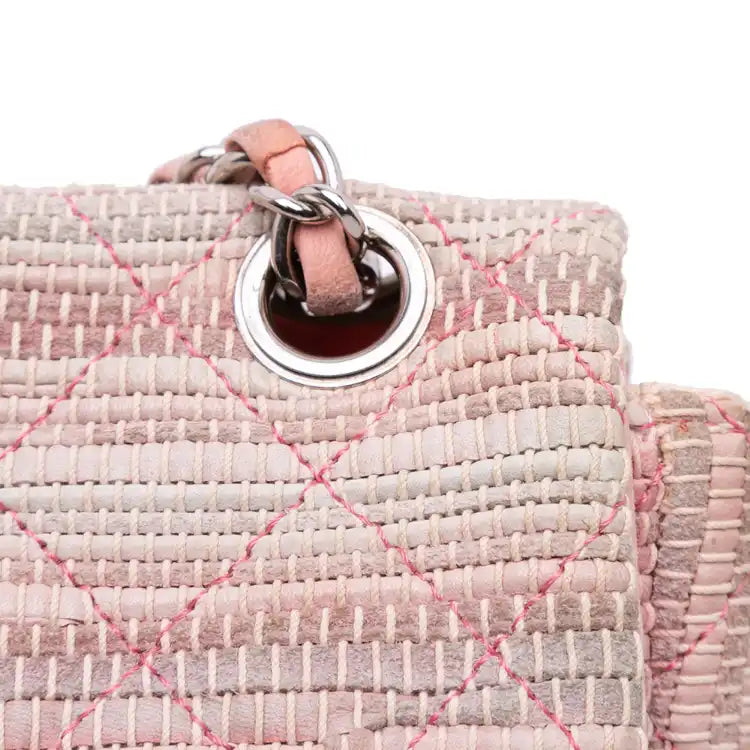 Chanel Quilted Cotton and Jute Espadrille Chain Flap