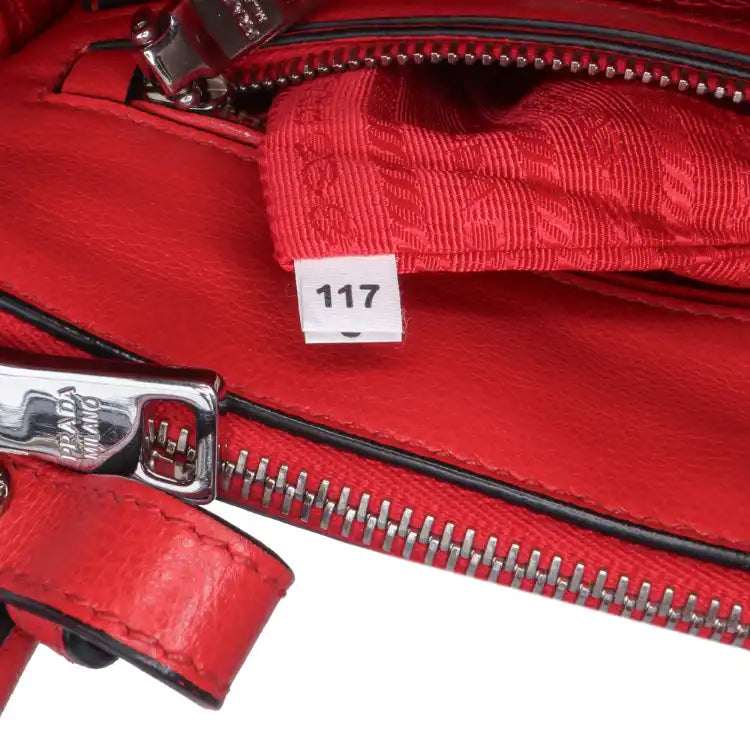 Prada Small Glace Calf Twin Pocket Satchel