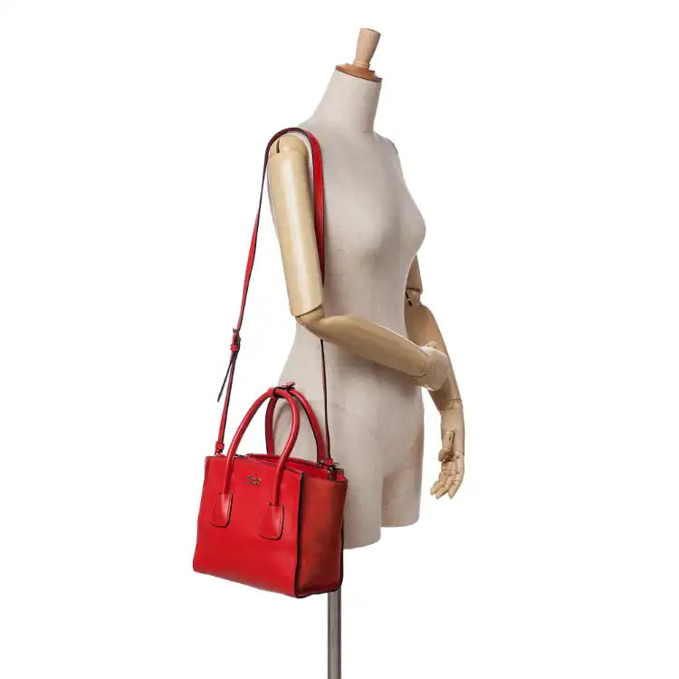 Prada Small Glace Calf Twin Pocket Satchel
