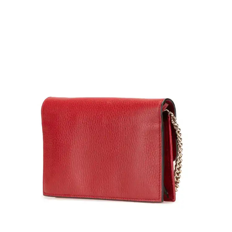 Gucci Leather Interlocking G Dollar Wallet on Chain