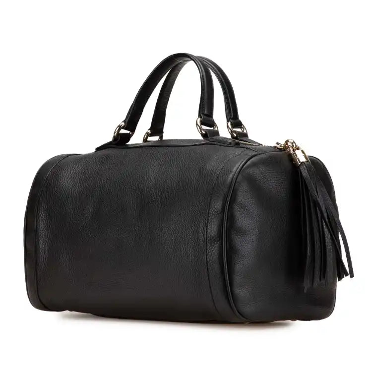 Gucci Medium Pebbled Calfskin Soho Boston Bag