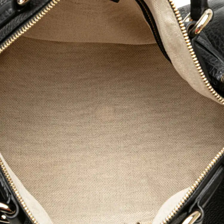 Gucci Medium Pebbled Calfskin Soho Boston Bag