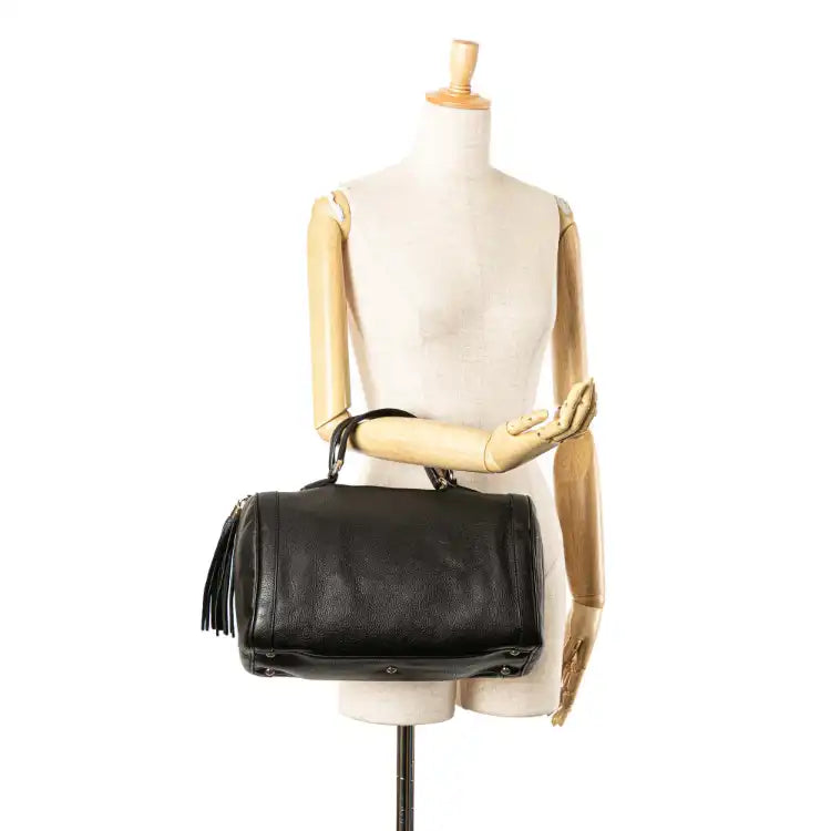 Gucci Medium Pebbled Calfskin Soho Boston Bag
