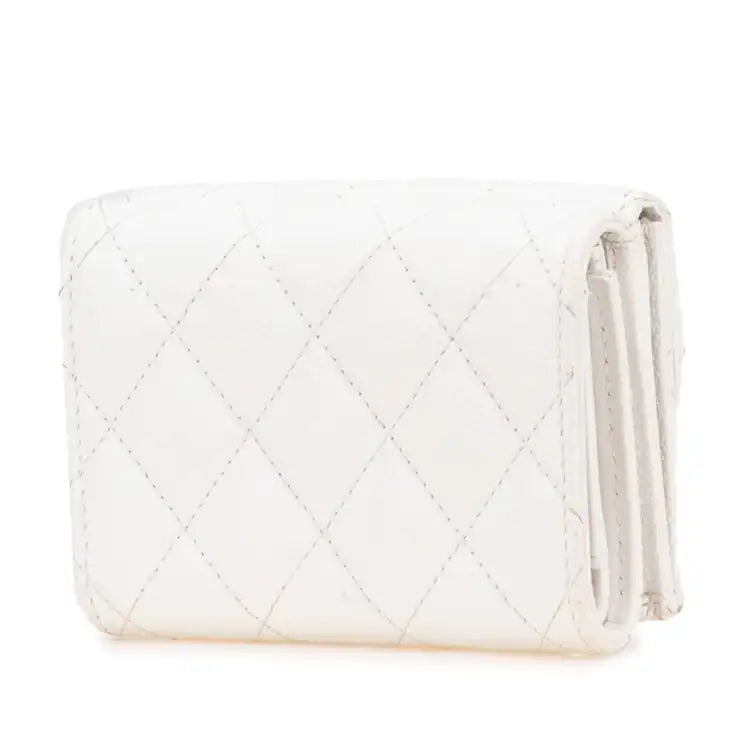 Chanel CC Quilted Caviar Trifold Flap Wallet