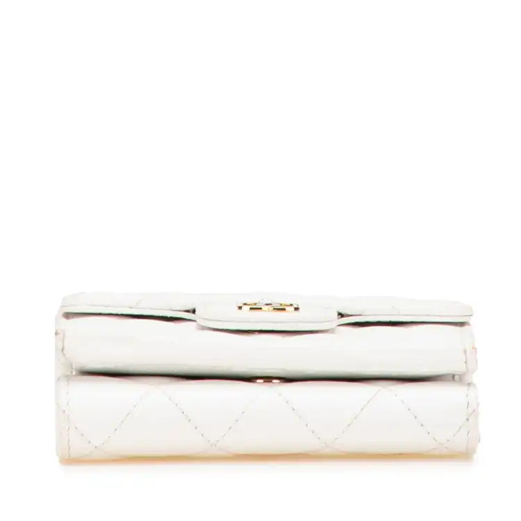 Chanel CC Quilted Caviar Trifold Flap Wallet