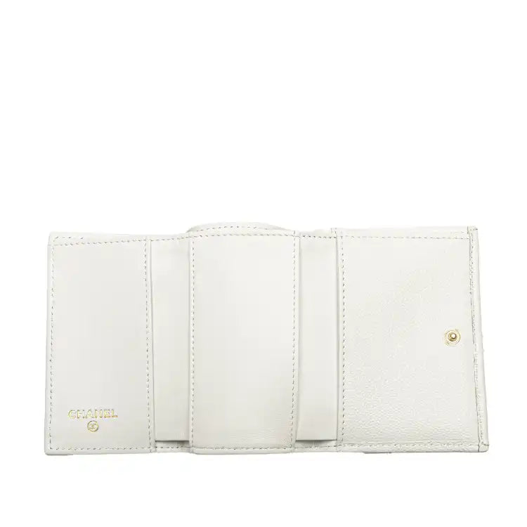 Chanel CC Quilted Caviar Trifold Flap Wallet