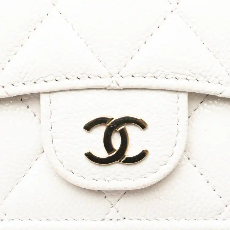 Chanel CC Quilted Caviar Trifold Flap Wallet