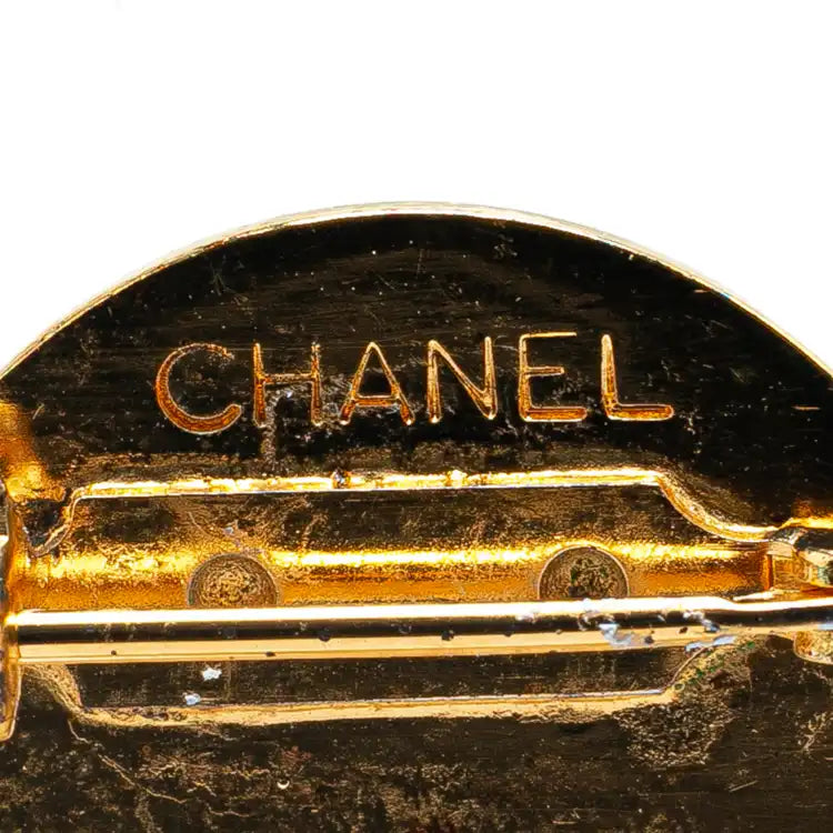Chanel Gold Plated CC Quilted Flap Bag Brooch