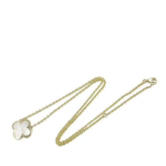 van cleef and arpels 18K Yellow Gold and Mother of Pearl Pure Alhambra Pendant Necklace