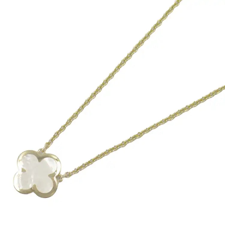 van cleef and arpels 18K Yellow Gold and Mother of Pearl Pure Alhambra Pendant Necklace