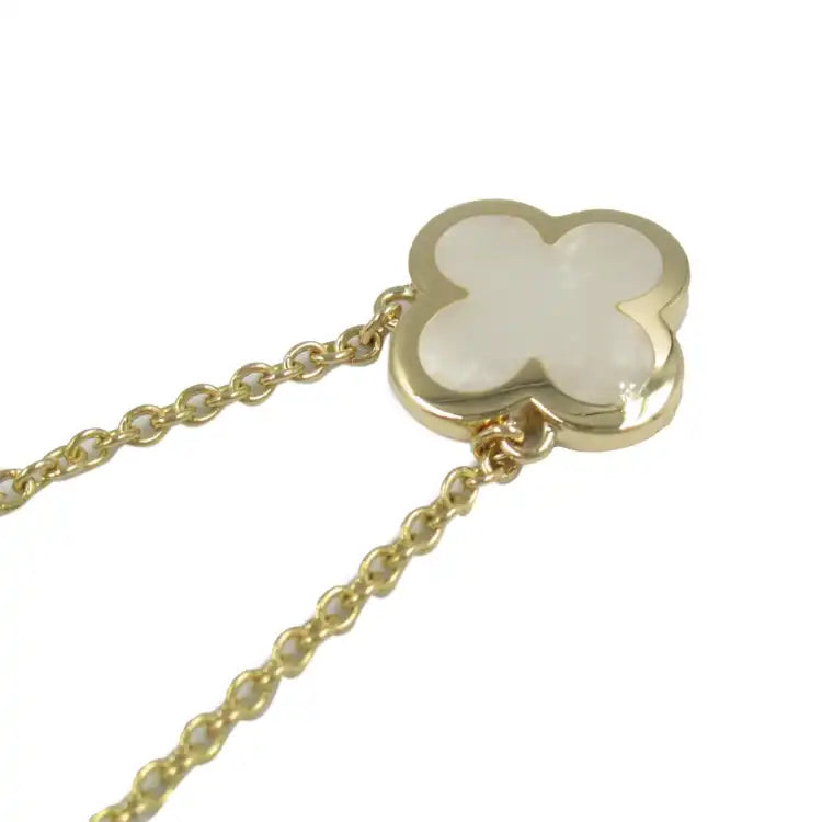van cleef and arpels 18K Yellow Gold and Mother of Pearl Pure Alhambra Pendant Necklace