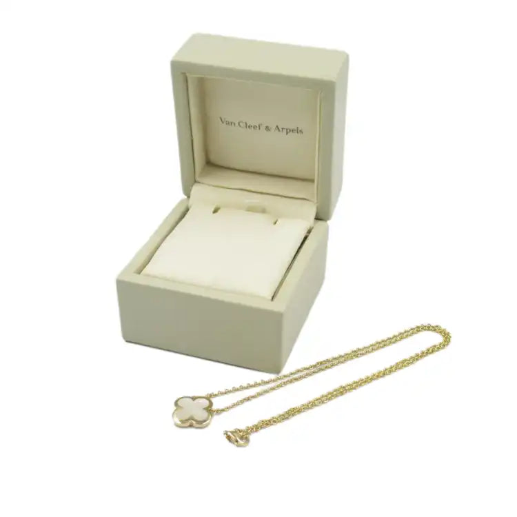 van cleef and arpels 18K Yellow Gold and Mother of Pearl Pure Alhambra Pendant Necklace