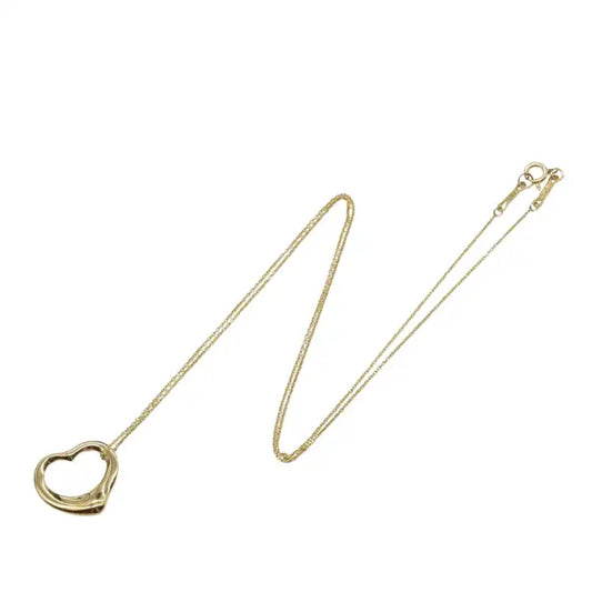 Tiffany 18K Yellow Gold Small Elsa Peretti Open Heart Pendant Necklace