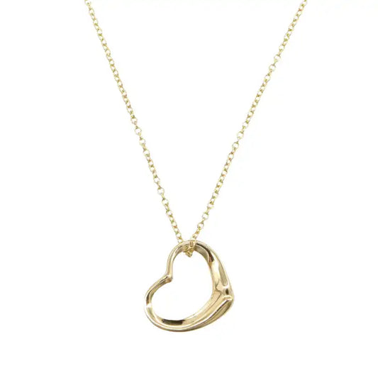 Tiffany 18K Yellow Gold Small Elsa Peretti Open Heart Pendant Necklace