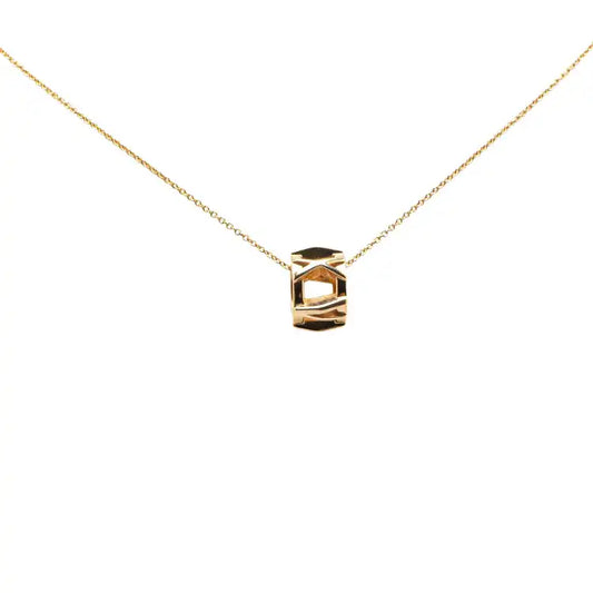 Tiffany 18K Yellow Gold Atlas X Open Pendant Necklace