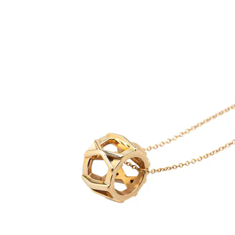 Tiffany 18K Yellow Gold Atlas X Open Pendant Necklace
