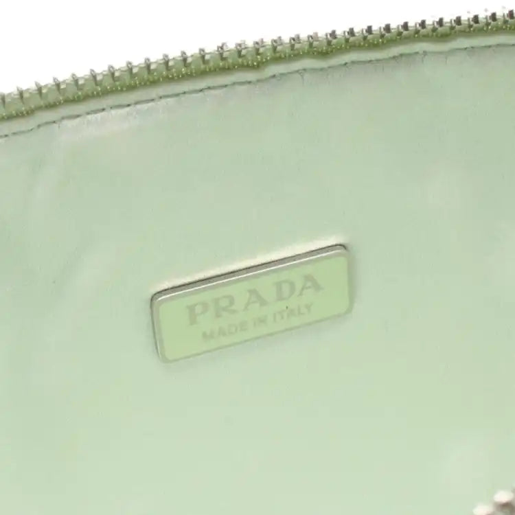 Prada Satin Crystal Embellished Triangle Pouch